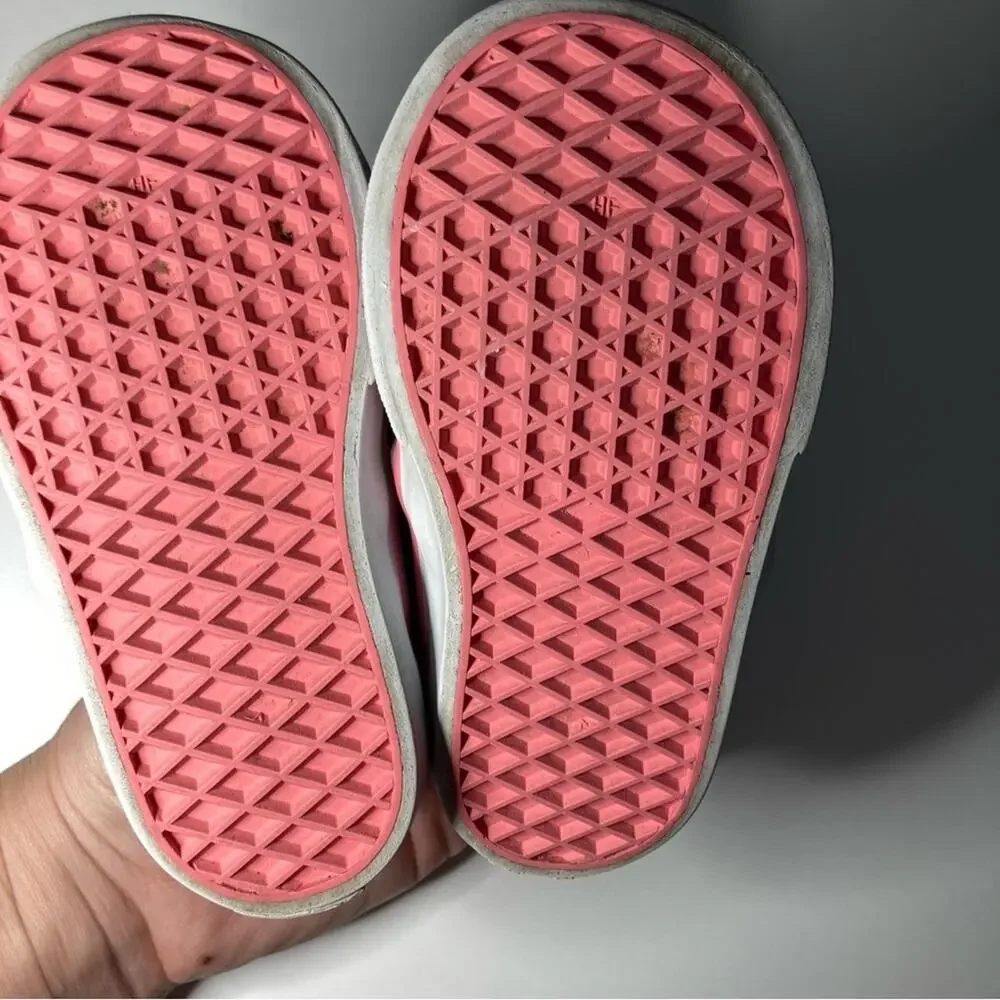 Vans Gray Pink Skate Double Velcro Strap Sneakers Shoes Toddler 5